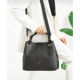 Just Polo Justpolo Kadın Beyaz El Yapımı Büyük Boy 5 Bölmeli Örgülü Salaş Model Omuz Çantası 2180 TCYET04031 - Siyah - Gri
