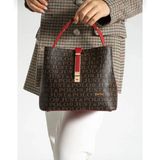 Just Polo Justpolo Kadın Siyah Monogram Baskılı Çanta Cüzdan Kombini TYCTE2055 - Kırmızı
