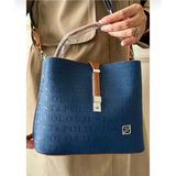 Just Polo Justpolo Kadın Siyah Monogram Baskılı Çanta Cüzdan Kombini TYCTE2055 - Lacivert - Camel