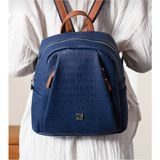 Just Polo Justpolo Kadın Siyah Taba 9 Bölmeli Gofraj Baskılı Sırt Çantası TYCET004040 - Lacivert