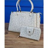 Just Polo Justpolo Orijinal Monogram Baskılı Çanta Cüzdan Takımı TYC00ET2120 - Krem