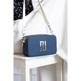 Just Polo Kadın 2 Askılı 2 Bölmeli Mini Omuz ve El Çantası 21X13CM MDS6016 - Tek Ebat - Lacivert - Beyaz