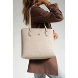 Just Polo Kadın 2 Bölmeli Kabartma Desenli Şık El Çantası Shopper P344028PC - Tek Ebat - Taş