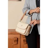 Just Polo Kadın 3 Bölmeli Orta Boy El ve Omuz Çantası 234062MH - Krem - Camel