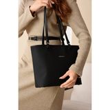 Just Polo Kadın 3 Bölmeli Uzun Askılı Omuz Çantası Shopper & Shoulder Bag - Tek Ebat - Siyah