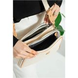 Just Polo Kadın 3D Baskılı Ayarlanabilir Askılı Şık Omuz Çantası Ebat: 16 x 26 cm - Krem - Taba