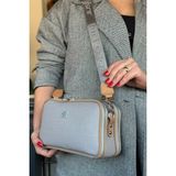 Just Polo Kadın 5 Bölmeli Ayarlanabilir Uzun Askılı Omuz Çantası 6 Bölmeli 28 X18 cm 4023-JP Gri - Beyaz - Siyah - Vizon
