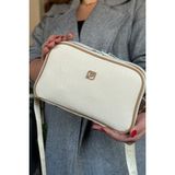 Just Polo Kadın 5 Bölmeli Ayarlanabilir Uzun Askılı Omuz Çantası 6 Bölmeli 28 X18 cm 4023-JP Krem - Beyaz - Siyah - Turuncu