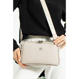 Just Polo Kadın 5 Bölmeli Uzun Ayarlanabilir Çapraz Monogram Omuz Çantası - Kum