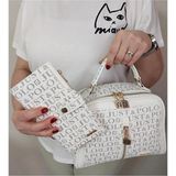 Just Polo Kadın Ayarlanabilir Askılı Günlük Lüks El & Omuz Çantası ve Cüzdanı Kombin Shopper - Tek Ebat - Beyaz