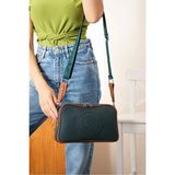 Just Polo Kadın Ayarlanabilir Askılı Su Geçirmez Lüks Omuz Çantası Shoulder Bag Ebat: 16 x 26 cm - Yeşil - Taba