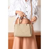 Just Polo Kadın Baskılı Ayarlanabilir Askılı Shopper El & Omuz Çantası Shoulder Bag - Tek Ebat - Vizon