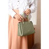 Just Polo Kadın Baskılı Ayarlanabilir Askılı Shopper El & Omuz Çantası Shoulder Bag - Tek Ebat - Yeşil