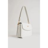 Just Polo Kadın Baskılı Ayarlanabilir Askılı Shopper Lüks El & Omuz Çantası Shoulder Bag - Tek Ebat - Beyaz