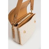 Just Polo Kadın Baskılı Ayarlanabilir Askılı Shopper Lüks El & Omuz Çantası Shoulder Bag - Tek Ebat - Krem - Camel