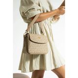 Just Polo Kadın Baskılı Ayarlanabilir Askılı Şık El & Omuz Çantası Ebat : 26 x 13 cm Shopper - Tek Ebat - Vizon