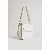 Just Polo Kadın Beyaz Baskı Desenli Kolon Askılı 3 Bölmeli Omuz Çantası 23X16CM MDS2184