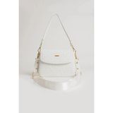 Just Polo Kadın Beyaz Baskı Desenli Kolon Askılı 3 Bölmeli Omuz Çantası 25X15CM - 25 x 15 cm