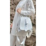 Just Polo Kadın Beyaz Monogram Baskılı Sırt Çantası Günlük Kullanım Için