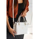 Just Polo Kadın Beyaz Monogram Baskılı Yeni Sezon El ve Omuz Çantası 232031MH - Tek Ebat