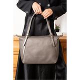 Just Polo Kadın Büyük Boy Ayarlanabilir Askılı Lüks Shopper El & Omuz Çantası Shoulder Bag - Tek Ebat - Gri