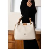 Just Polo Kadın Büyük Boy El ve Omuz Çantası - Krem - Camel