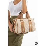 Just Polo Kadın Büyük Boy Lüks & Şık El ve Omuz Çantası Shoulder Bag - Tek Ebat - Krem - Camel