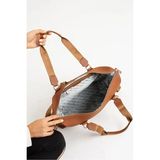 Just Polo Kadın Büyük Valiz Boy Ayarlanabilir Askılı Lüks El ve Omuz Çantası Shopper Ebat: 33 x 40 cm - Taba