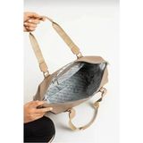 Just Polo Kadın Büyük Valiz Boy Ayarlanabilir Askılı Lüks El ve Omuz Çantası Shopper Ebat: 33 x 40 cm - Tek Ebat - Kum