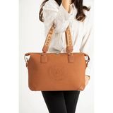 Just Polo Kadın Büyük Valiz Boy Ayarlanabilir Askılı Lüks El ve Omuz Çantası Shopper Ebat: 33 x 40 cm - Tek Ebat - Taba