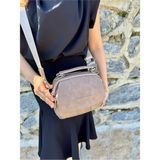 Just Polo Kadın Çapraz Askılı Günlük & Özel Günlere Uygun Lüks Fermuarlı Mini El ve Omuz Çantası 20 x 17 cm - Tek Ebat - Vizon
