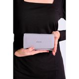 Just Polo Kadın Çıtçıt ve Fermuarlı Gofraj Baskılı Cüzdan MDS1003 - Gri