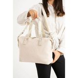 Just Polo Kadın El ve Omuz Top Çantası Büyük Valiz Boy MH6011MH - Krem