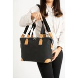 Just Polo Kadın El ve Omuz Top Çantası Büyük Valiz Boy MH6011MH - Tek Ebat - Siyah Taba
