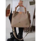 Just Polo Kadın El Yapımı Büyük Boy 5 Bölmeli Örgülü Salaş Model Omuz Çantası 2180 TCYET04031 - Kahverengi