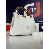 Just Polo Kadın Gofraj Desenli Mıknatıslı Çıtçıt Kapama El ve Omuz Çantası MH4031MH - Tek Ebat - Beyaz - Camel