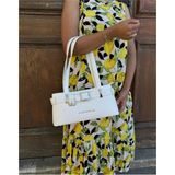 Just Polo Kadın Gold Aksesuarlı Kemer Detaylı Şık El Çantası Shopper Ebat : 14 x 30 cm - Beyaz