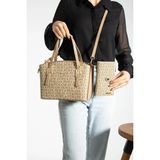 Just Polo Kadın Gri Camel Büyük Boy 5 Bölmeli Omuz Çantası ve Cüzdanı Kombin 234030MH - Tek Ebat - Gri - Camel
