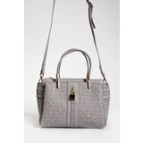 Just Polo Kadın Gri Monogram El Ve Omuz Çantası Yeni Sezon 2201MH