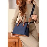 Just Polo Kadın Günlük Kullanıma Uygun Ayarlanabilir Askılı Lüks El ve Omuz Çantası Shoulder Bag Shopper - Tek Ebat - Lacivert