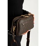 Just Polo Kadın Günlük Kullanıma Uygun Baskılı Ayarlanabilir Askılı Şık Omuz Çantası Ebat: 26 x 16 cm - Kahverengi