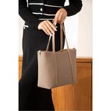 Just Polo Kadın Günlük Kullanıma Uygun Büyük Boy Ayarlanabilir Askılı Lüks El & Omuz Çantası Shoulder Bag - Tek Ebat - Krem - Camel
