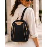 Just Polo Kadın Günlük Kullanıma Uygun Çok Bölmeli Sırt Çantası Ebat : 30 x 25 cm Shopper - Siyah - Camel