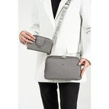 Just Polo Kadın Günlük Kullanıma Uygun Şık Omuz Çantası ve Cüzdanı Kombin Shopper - Tek Ebat - Füme