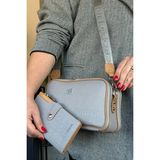 Just Polo Kadın Günlük Kullanıma Uygun Şık Omuz Çantası ve Cüzdanı Kombin Shopper - Tek Ebat - Gri