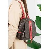 Just Polo Kadın Günlük Kullanıma Uygun Su Geçirmez Çok Bölmeli Sırt Çantası Shopper - Kırmızı - Kahverengi