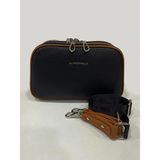 Just Polo Kadın Ithal Premium Yumuşak Deri 5 Bölmeli Çapraz Omuz Çantası 25 x 19 x 9 cm - Tek Ebat - Siyah - Taba
