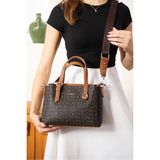 Just Polo Kadın Kabartma Desenli Lüks Omuz Çantası Shoulder Bag - Tek Ebat - Kahverengi - Taba