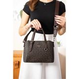 Just Polo Kadın Kabartma Desenli Lüks Omuz Çantası Shoulder Bag - Tek Ebat - Kahverengi