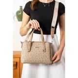 Just Polo Kadın Kabartma Desenli Lüks Omuz Çantası Shoulder Bag - Tek Ebat - Kum
